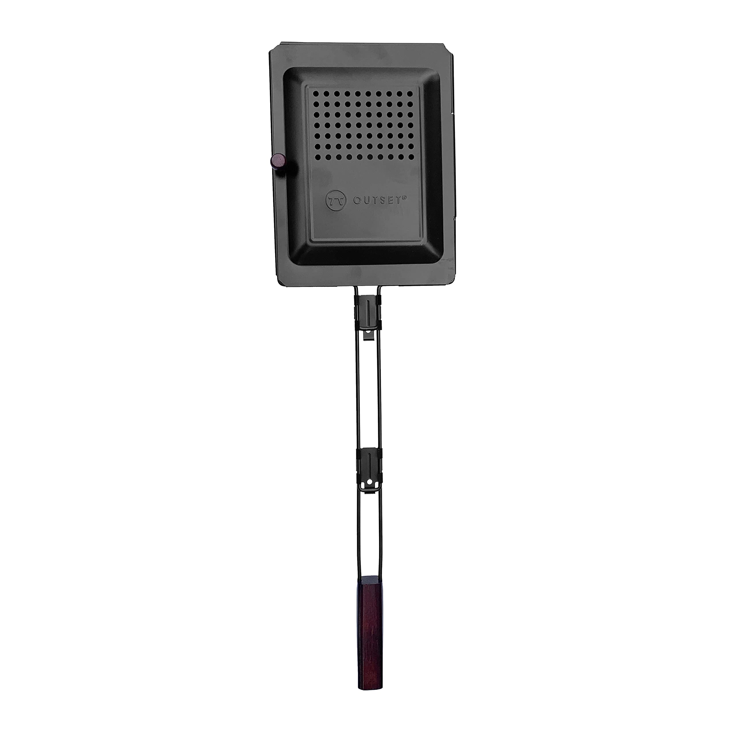 Outset Non-Stick Popcorn Tray With Removable Handle For Grill, Stove and Campfire