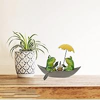 Vista 6 de Queemie® Estatuas creativas de resina de rana de pareja de navegación, adornos de animales de mascota románticos Fechado Amantes Figuras