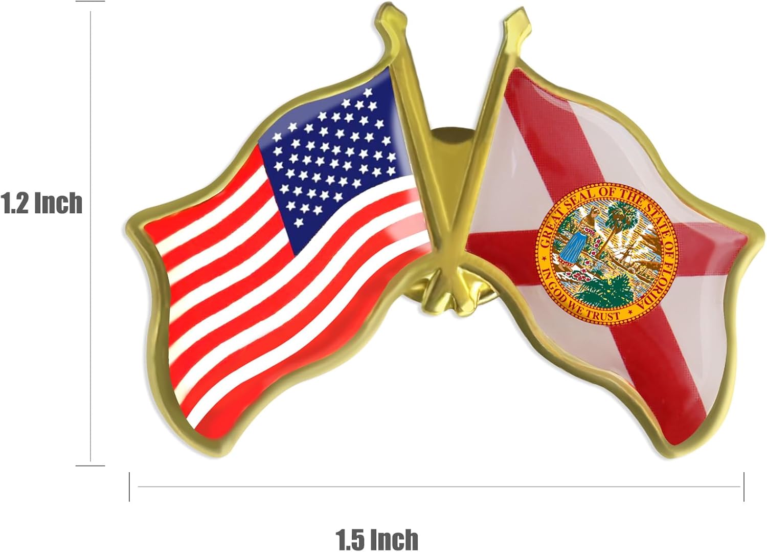 6/12/50/100 Pack-American State Florida Flag Lapel Pins Friendship Bulk -1.5”