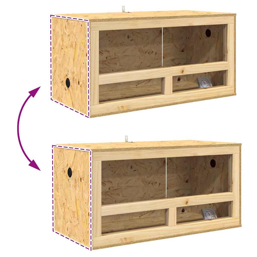 vidaXL Terrario Marrón 80 x 40 x 90 cm OSB, Caja Rectangular Duradera, versátil para Mascotas, hogar rústico de Reptiles, terrario Seguro, Ambiente para roedores