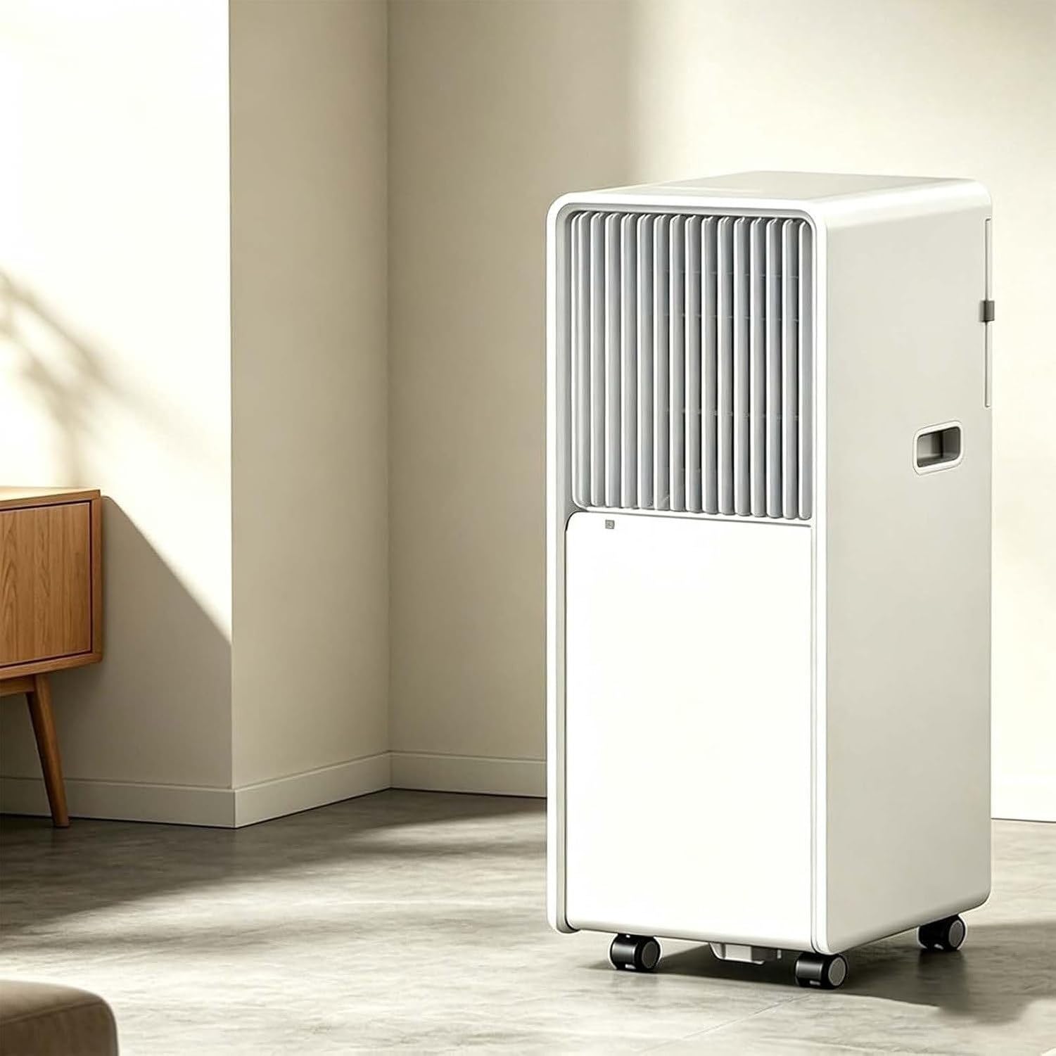 Condizionatore Portatile Inverter con Riscaldamento, Deumidificazione e Ventilazione, Pannello Intelligente, Filtro Antipolvere, Ruote 360° per Casa, Q8