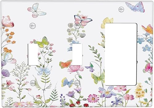 Miniatura 227 de Cubierta de Interruptor de Luz de Palanca de 1 Gang con Estampado de Bosque de Pinos Rústico Campestre, Cabaña Lodge Granero Bosque Forestal de