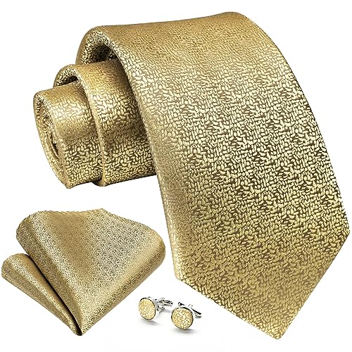 Image of HISDERN Mens Striped Tie and Pocket Square Set Necktie for Men | soft smooth texture, wrinkle-free, neat hand-tied knot, gifting ready, regular 3.4 width, coordinated look, business wedding