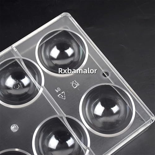 Miniatura 8 de Hemisphere - Molde de policarbonato para chocolate, 8 cavidades, esfera de caramelo, chocolate, bombón, pastelería, pastel (diámetro de la cavidad