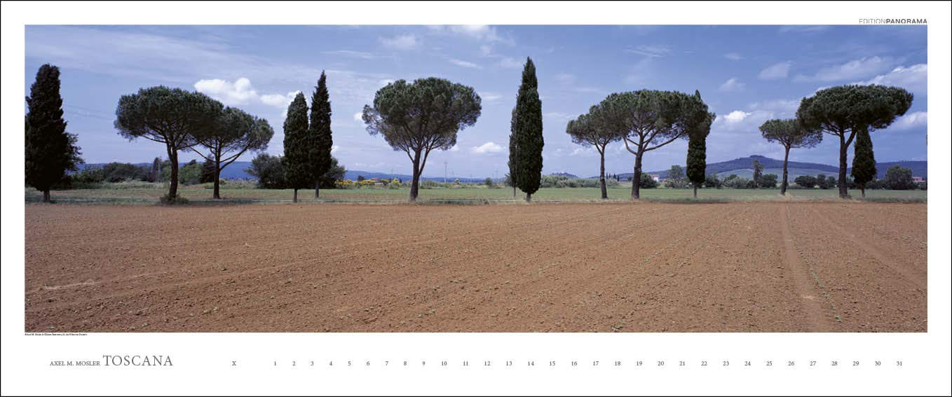 Toscana: Immerwährender Panorama-Kalender in 1,15 Meter Breite