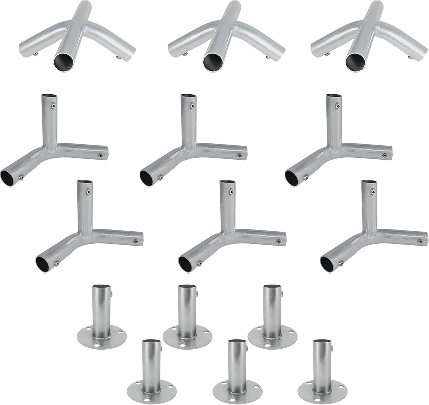 Simond Store Canopy Fitting 3 Way 6 Pc, 4 Way 3 Pc, Footpad 6 Pc, 13/8 inch, Heavy