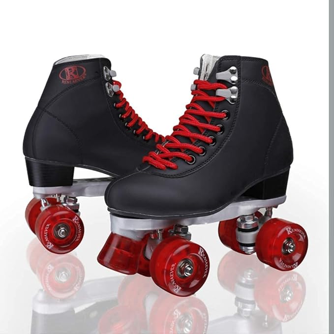 Black skates with red wheels Clearance