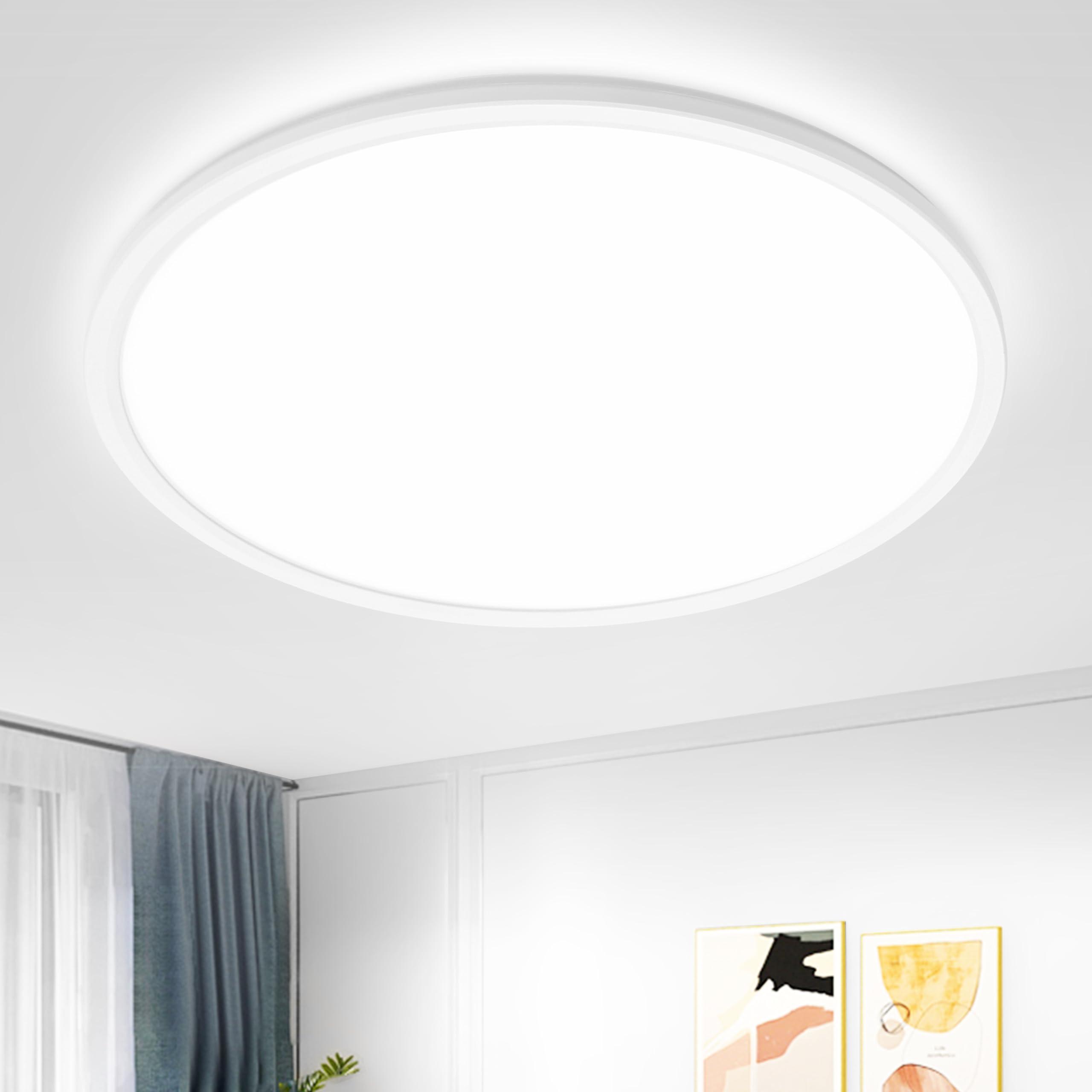 MOONSEA 36W Deckenlampe LED Deckenleuchte Flach, Ultra Dünn Deckenlampe Badezimmer Rund 5000K, Weiß LED Panel Deckenleuchte für Wohnzimmer Schlafzimmer Badezimmer Küche, Ø40cm