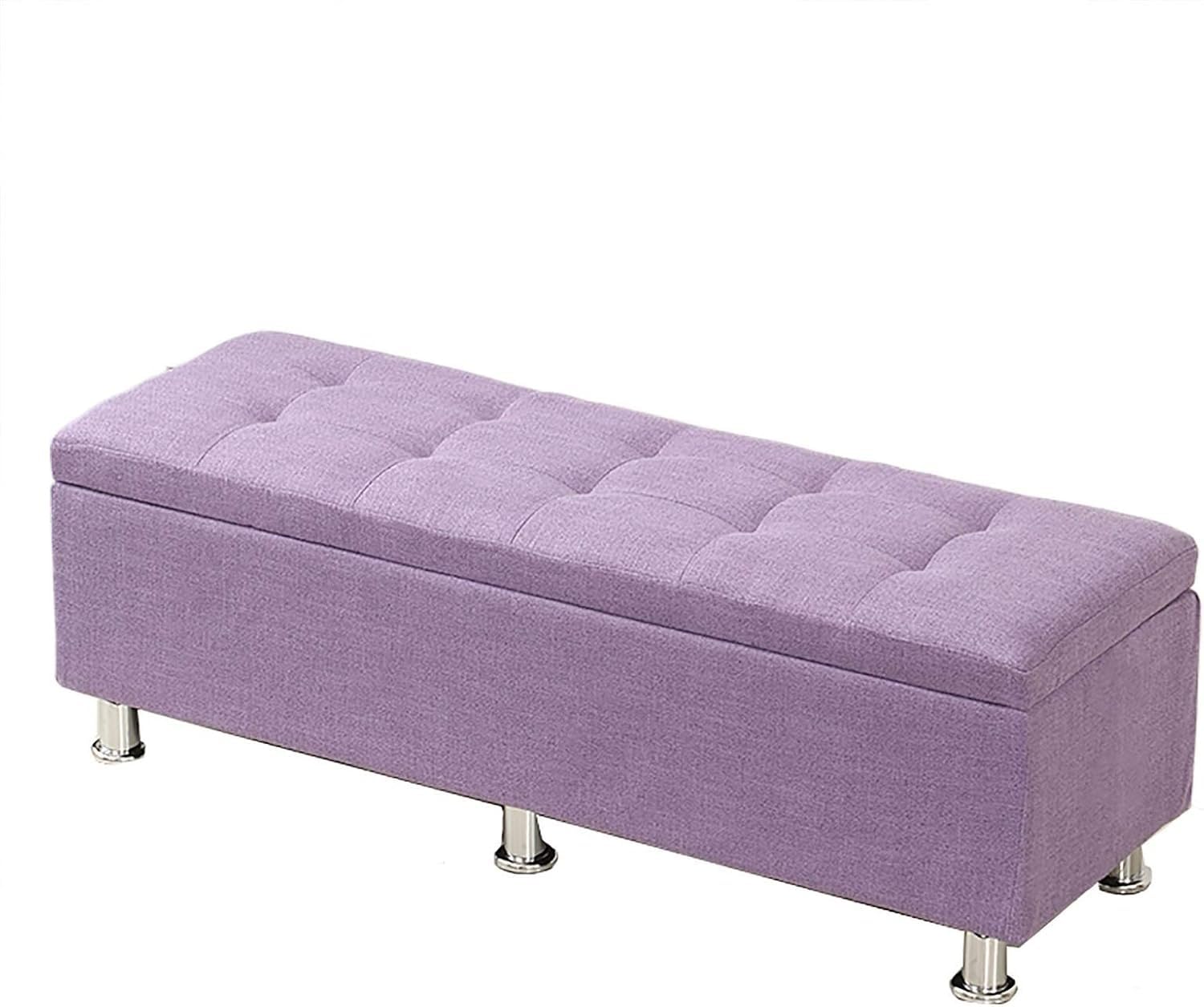 Meuble à chaussures en bois massif violet et bout de lit avec coffre intégré