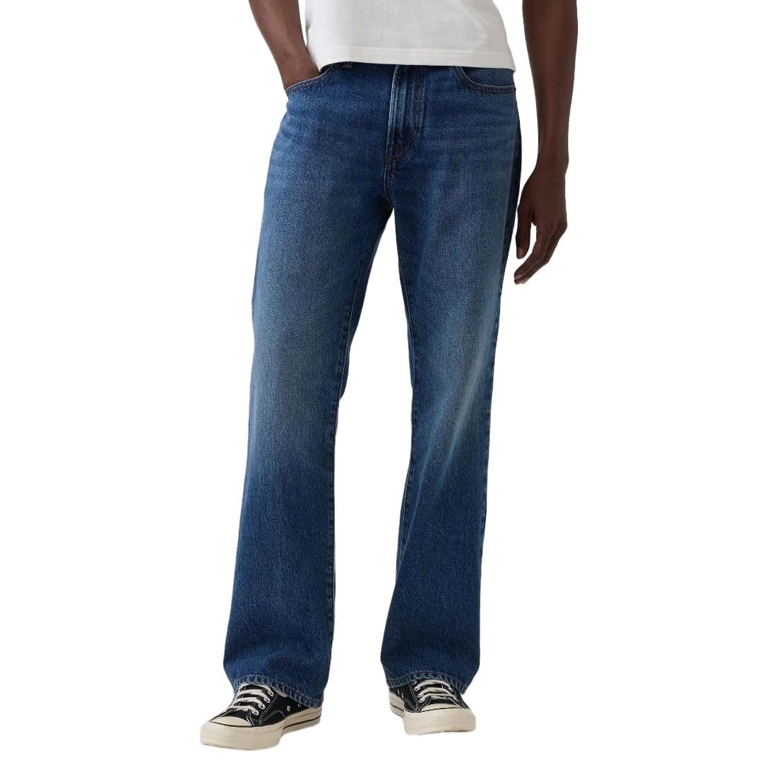 gap Mens mid Rise Solid Regular fit Jeans, Medium Blue, 28/32-picture-35