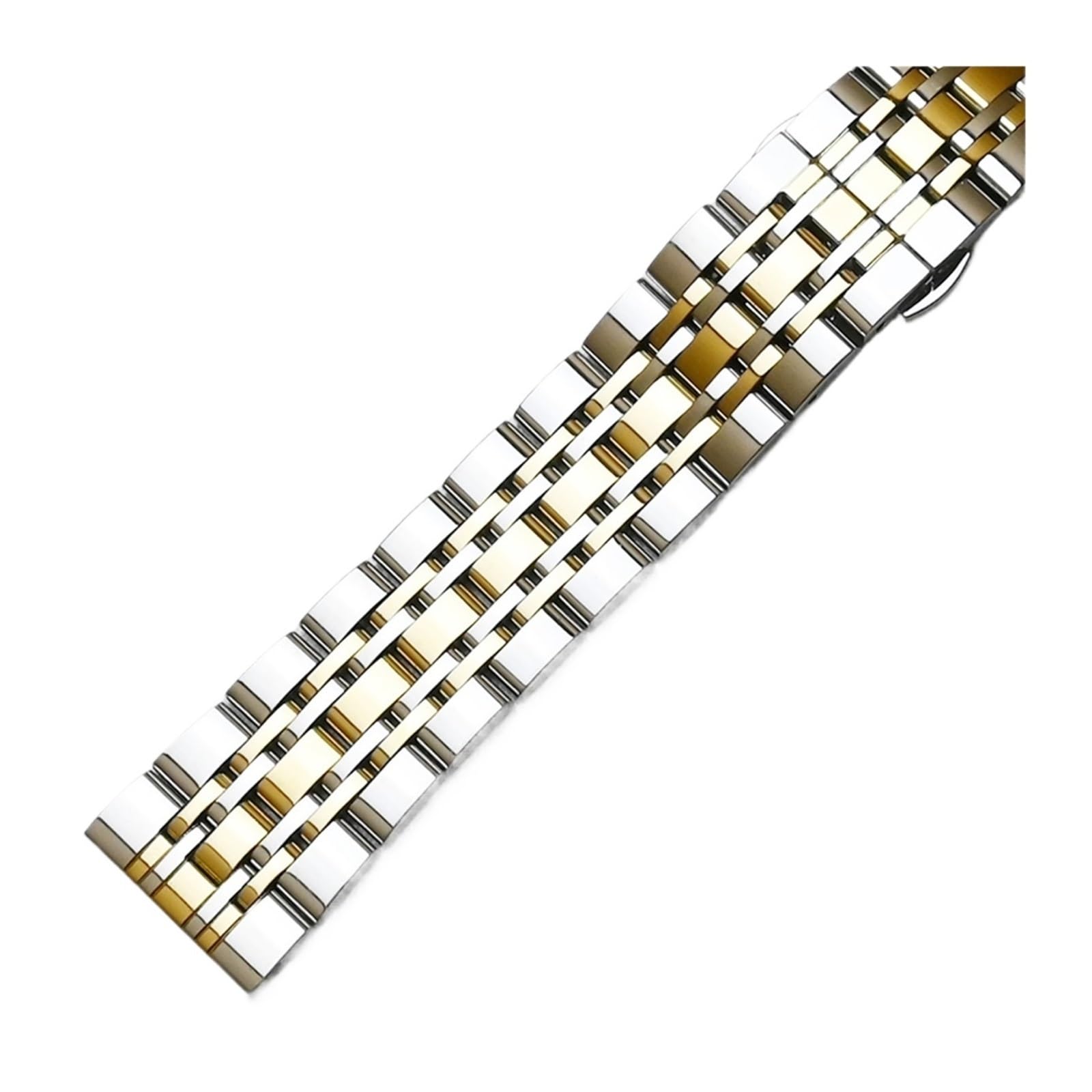 HMFang Bracelet de montre en acier inoxydable 12 mm 16 mm 18 mm 19 mm 20 mm 22 mm 24 mm Bracelet de montre compatible avec les montres mécaniques à quartz (argent, rose doré, 24 mm)