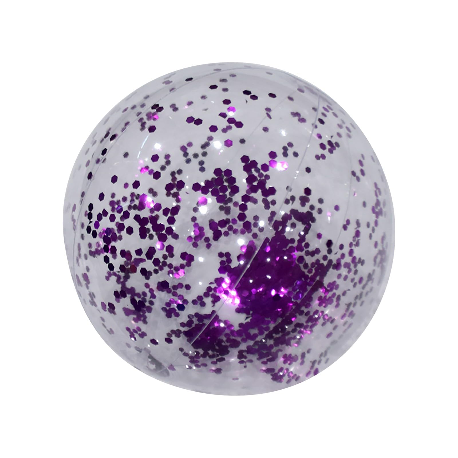 24 Inch Glitter Beach Balls, Clear Inflatable Confetti Sequin Pool Balls, Giant Disco Beach Toys for Summer Swimming, Pool Party & Birthday Celebrations (J)