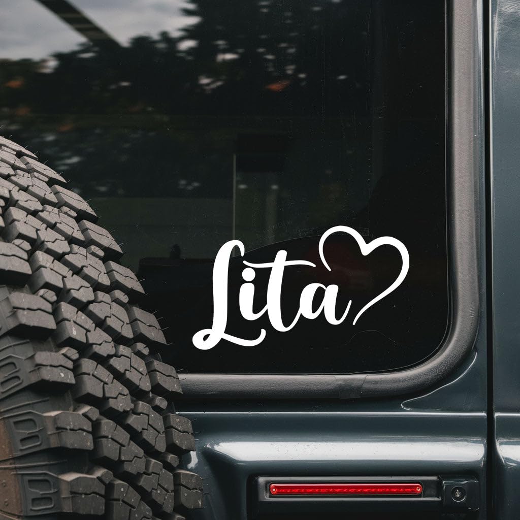 Calcomanía para coche Lita con aspecto tranquilo para una decoración exterior limpia