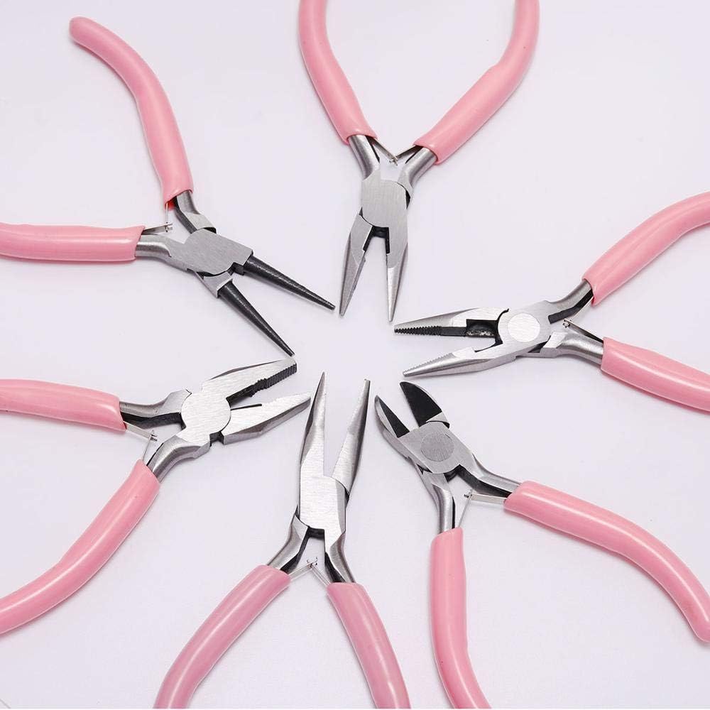 Snap-Ring Pliers Beading Jewelry Pliers Tools Equipment Kit Long Needle Round Nose Cutting Wire Pliers for DIY Jewelry Making Tool Accessories