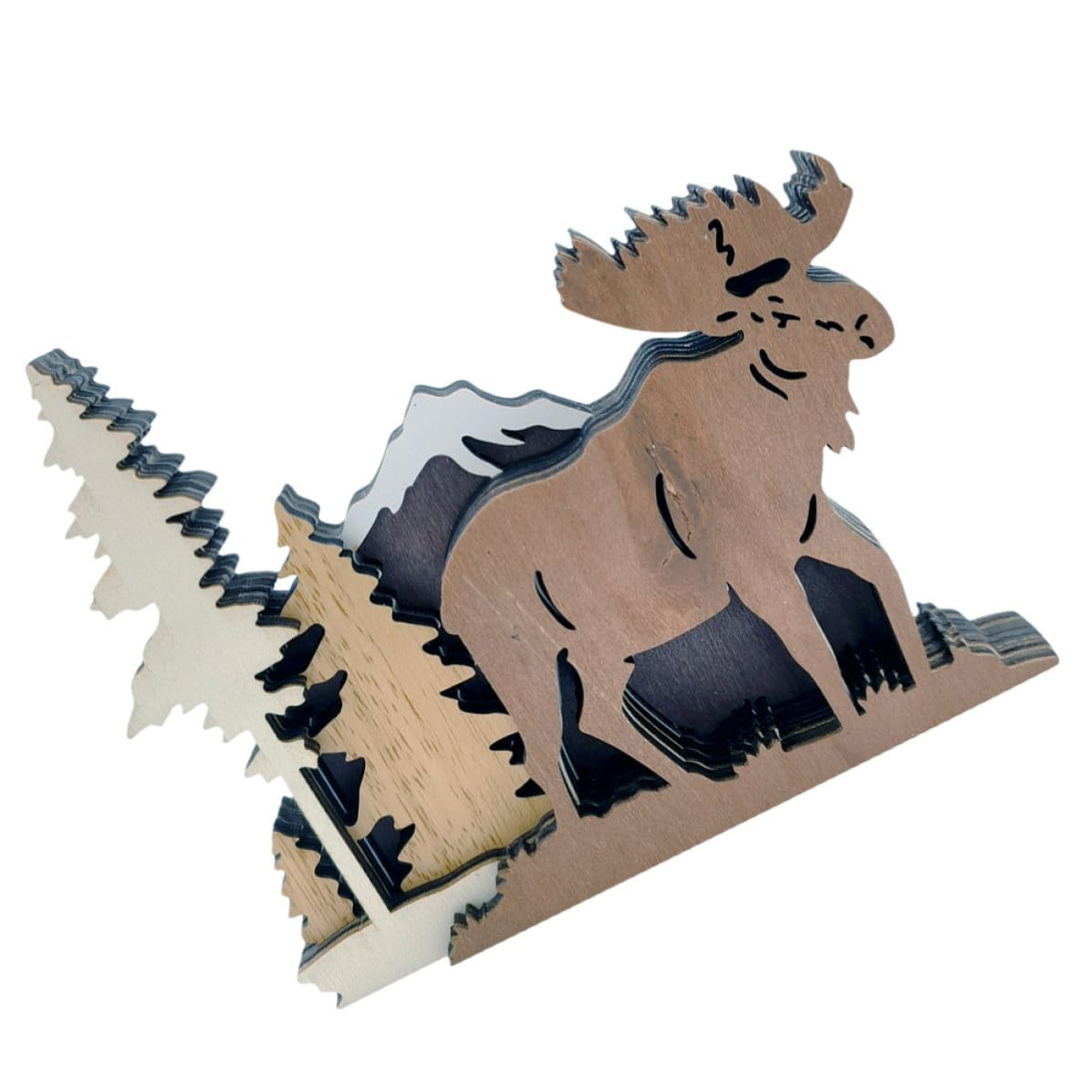 Toyvian 4 Stück Holz Elch Figur mit Feinen Details für Regal und
