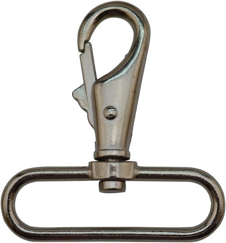 Tianbang Silvery 2" Inside Diameter Oval Ring Lobster Clasp Claw Swivel Eye Lobster Snap Clasp Hook for Strap Pack of 4