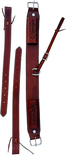 Miniatura 7 de Horse Western - Juego completo de cinchas de flanco trasero de cuero para silla de montar de cincha trasera