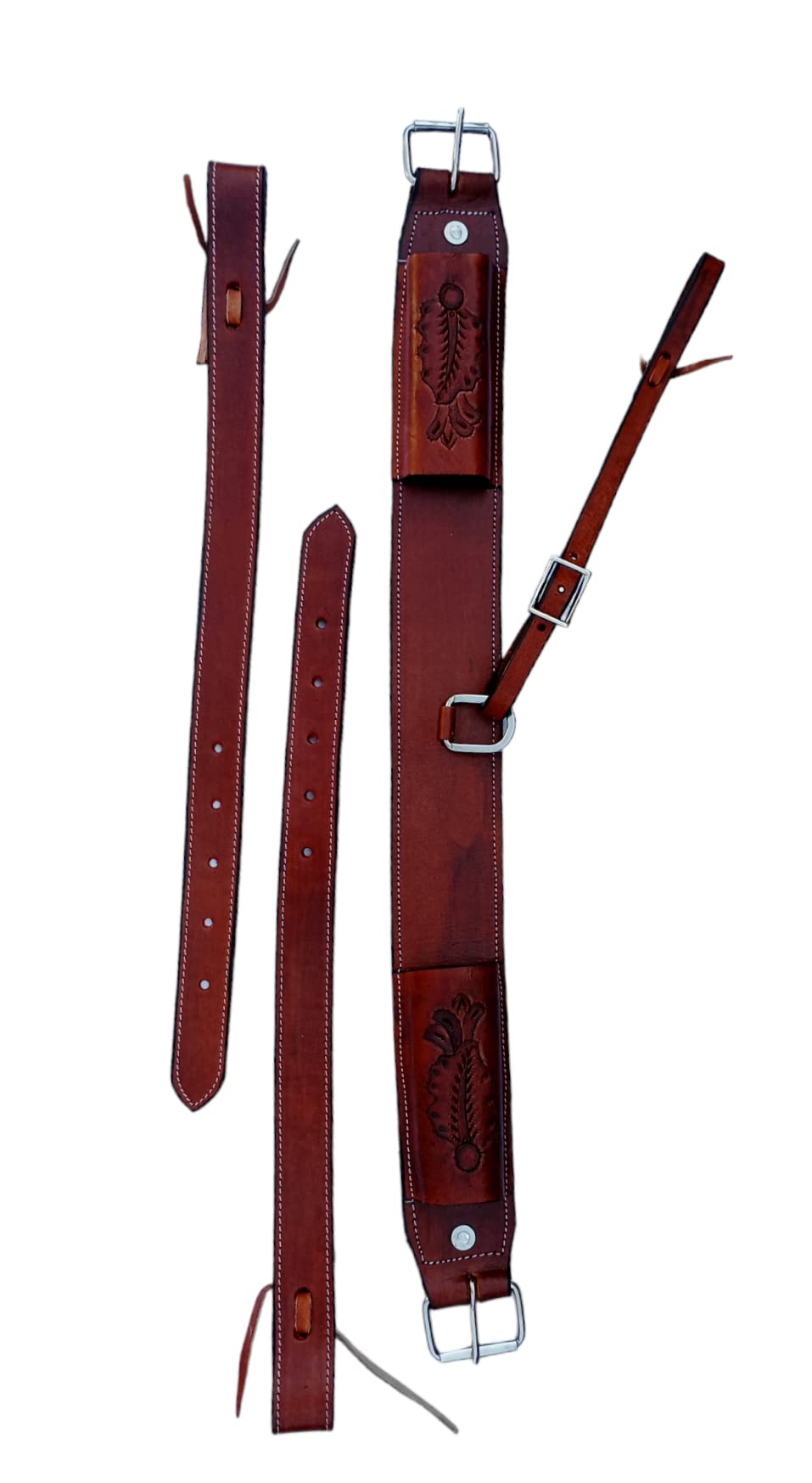 Equitack Horse Western - Juego Completo de cinchas de Cuero para flanco Trasero, cincha Trasera, cincha de sillín Billets TACK