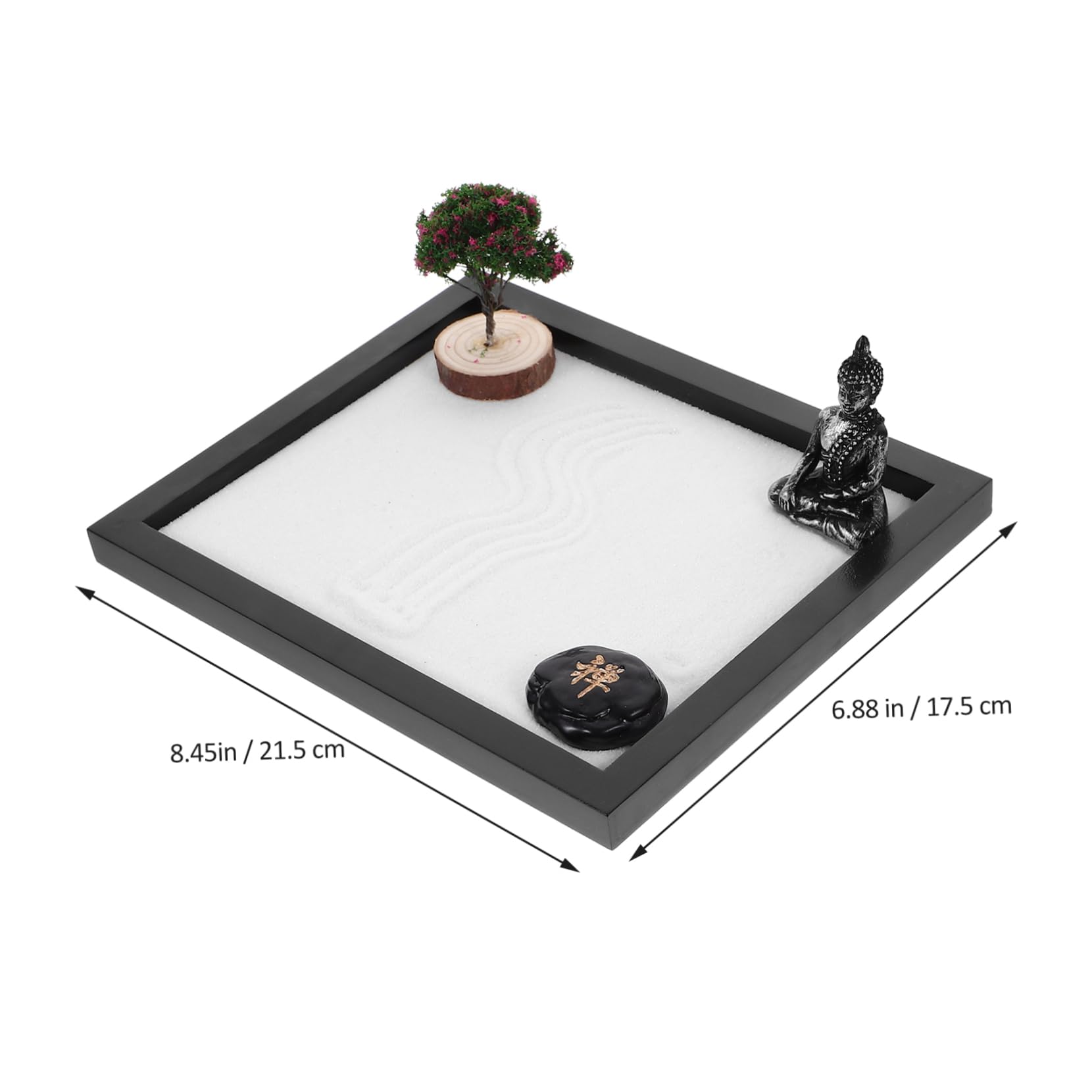 HOOTNEE Zen Garden Kit Buddha Statue Sand Table Ornaments for Decorative Sandbox