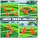 Glimin 10 Sets Dog Agility Hurdle Cone Set 20 Pcs Exercise Cones with 10 Pcs Rods Adjustable Obstacle Portable Agility Training Equipment Canine Pole(Orange and Yellow)