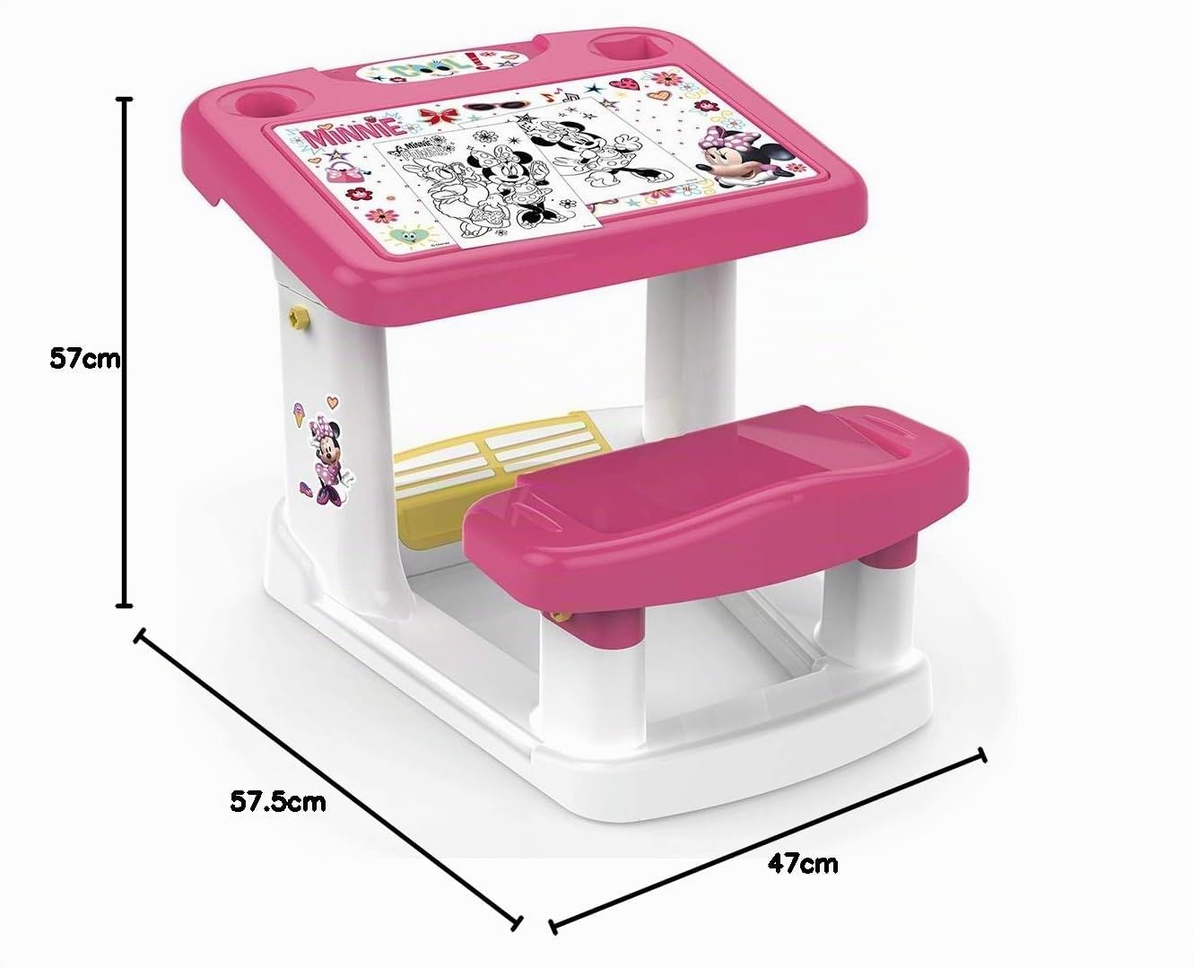 Chicos - Banco Scuola Minnie | Tavolo da Disegno per Bambini Disney, Tavolino e Sedia per Bambini 1-3 Anni (51119)