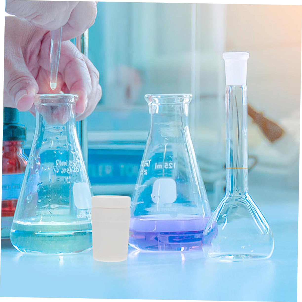 Tapered PTFE Plug Lab Stopper Temperature Resistant Easy to Install Test Tube Sealer for Industrial and Home Laboratory Use