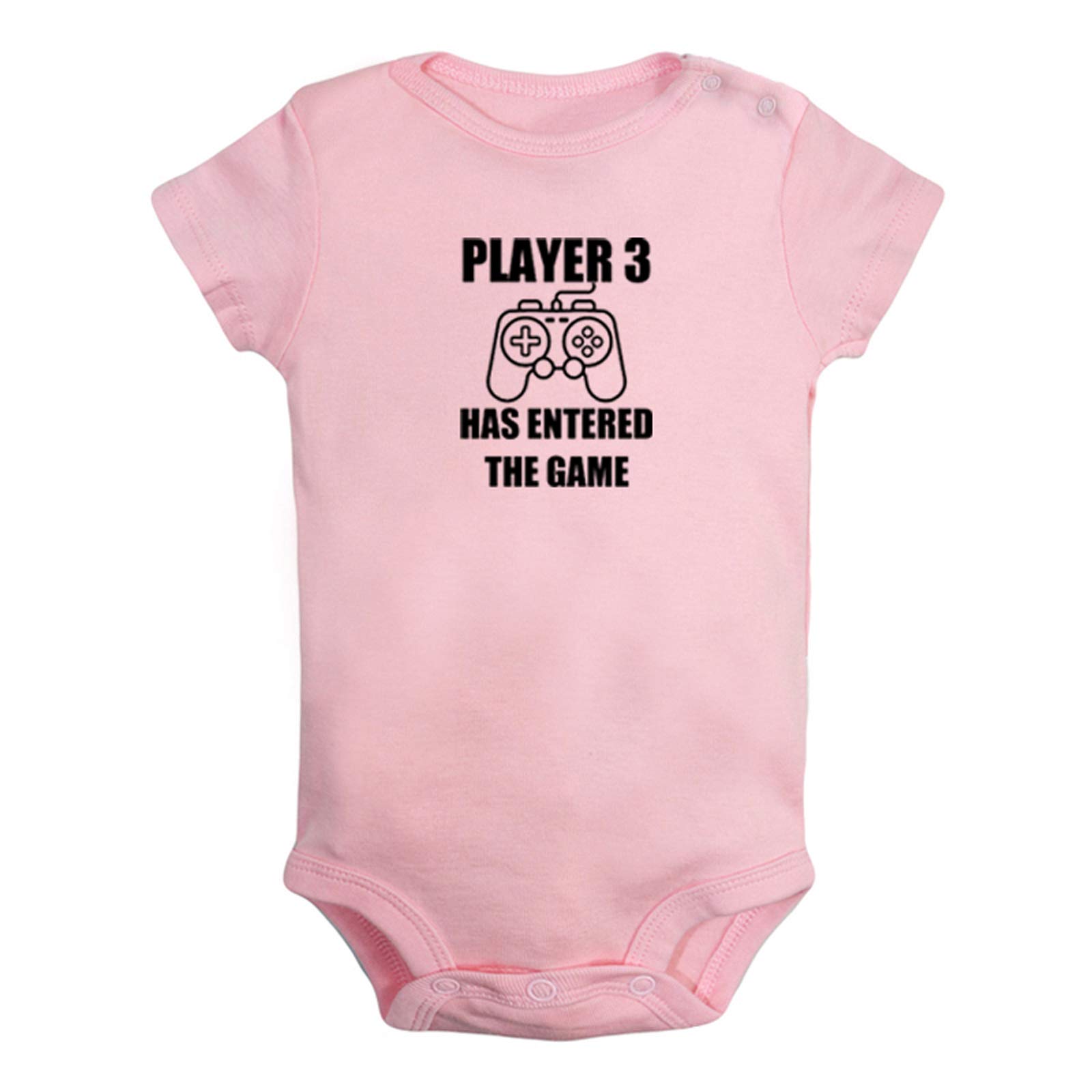 Idzn Unisex Newborn Pink Player 3 Has Entered The Game Funny Rompers, Newborn Baby Bodysuits, Infant Jumpsuits, Baby Novelty Outfits