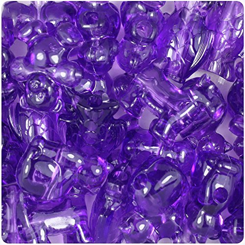 BeadTin Amethyst Transparent Pet Parade Plastic Pony Beads (2oz)