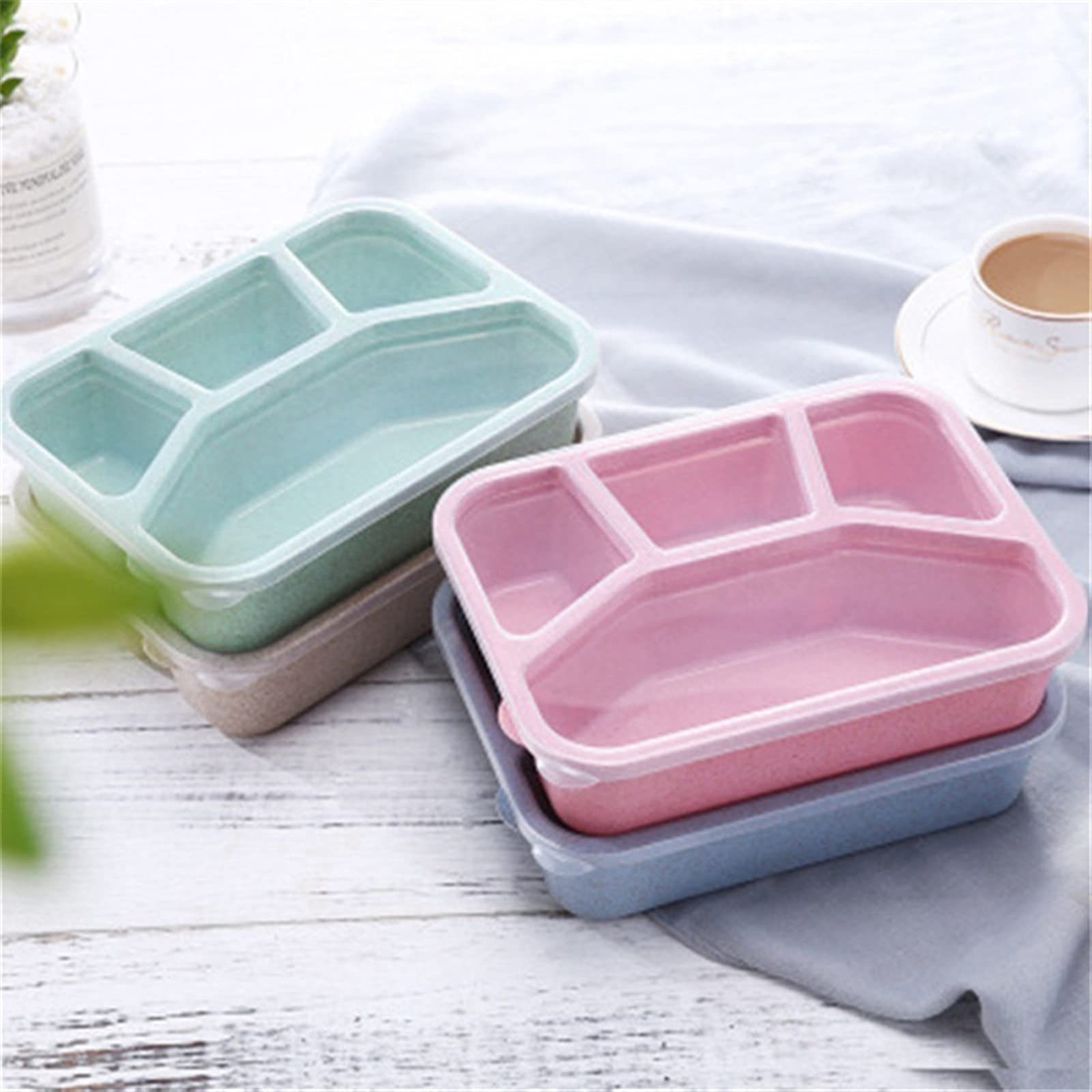 Bento Boxes Lunch box 4 scatole contenitore for alimenti microonde ufficio lavoratore scatola for for frutta(Purple)