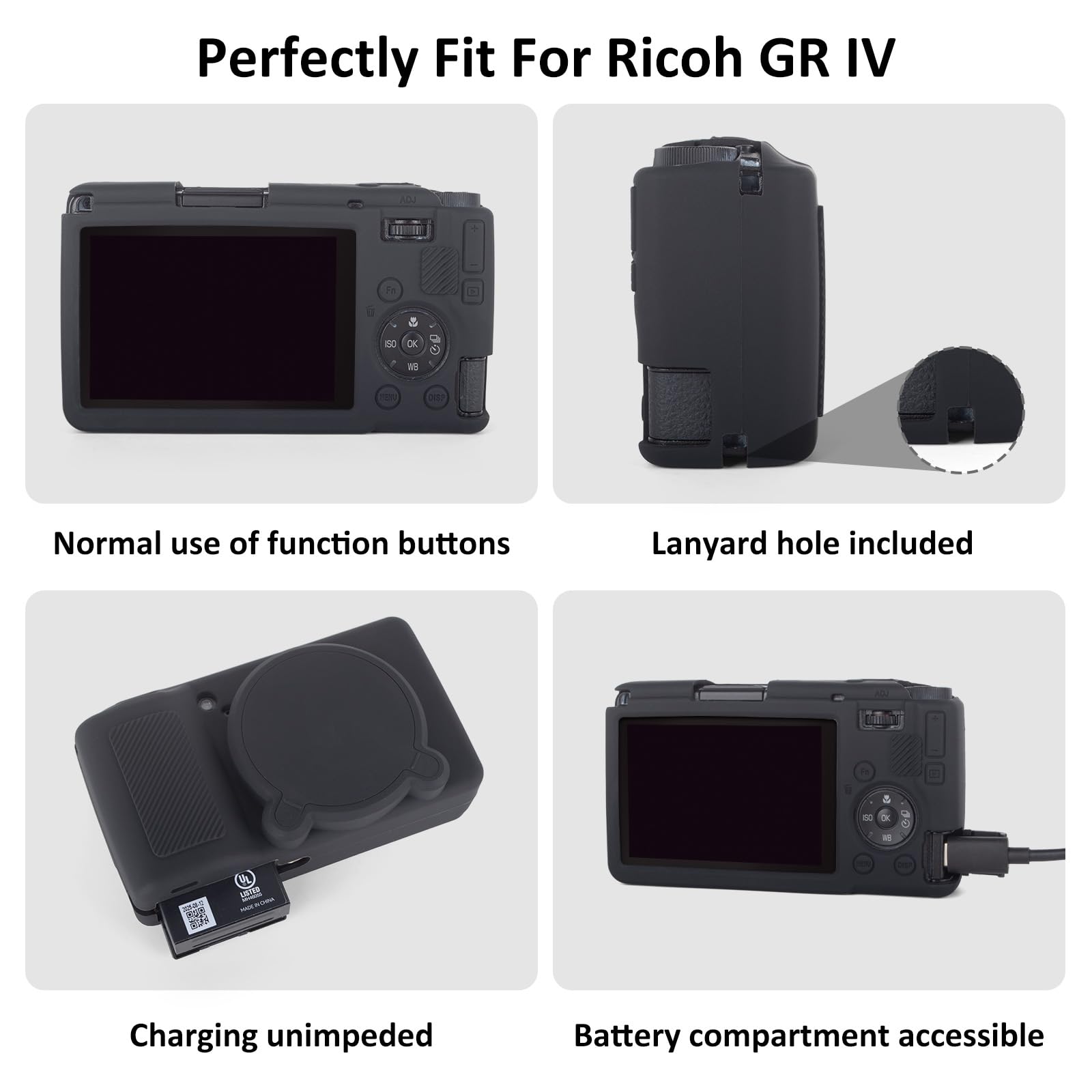 リコー GR デジタル Ⅳ カメラ本体 バッテリー×1 充電器 レンズカバーのみ Amazon.co.jp: Rieibi リコー Ricoh GRIV 専用 シリコンカメラケース