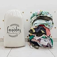 Vista 2 de Mayatra's Bolsa de lavandería de algodón para ropa, organizador de viaje, bolsa ecológica de algodón 100% puro con cordón, tamaño grande, bolsa