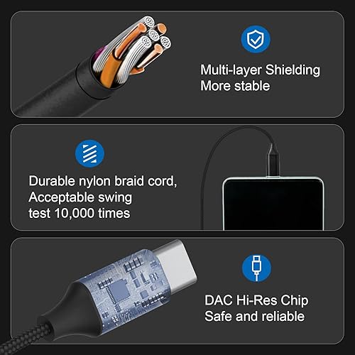 Miniatura 6 de Auriculares USB C con cable para Samsung, tipo C con cable magnético intrauditivo con micrófono para teléfonos celulares Galaxy S23 Ultra S22 S21