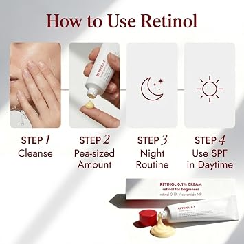 Retinol Cream for Face - 0.1% Beginners Strength Night Moisturiser, 30ML