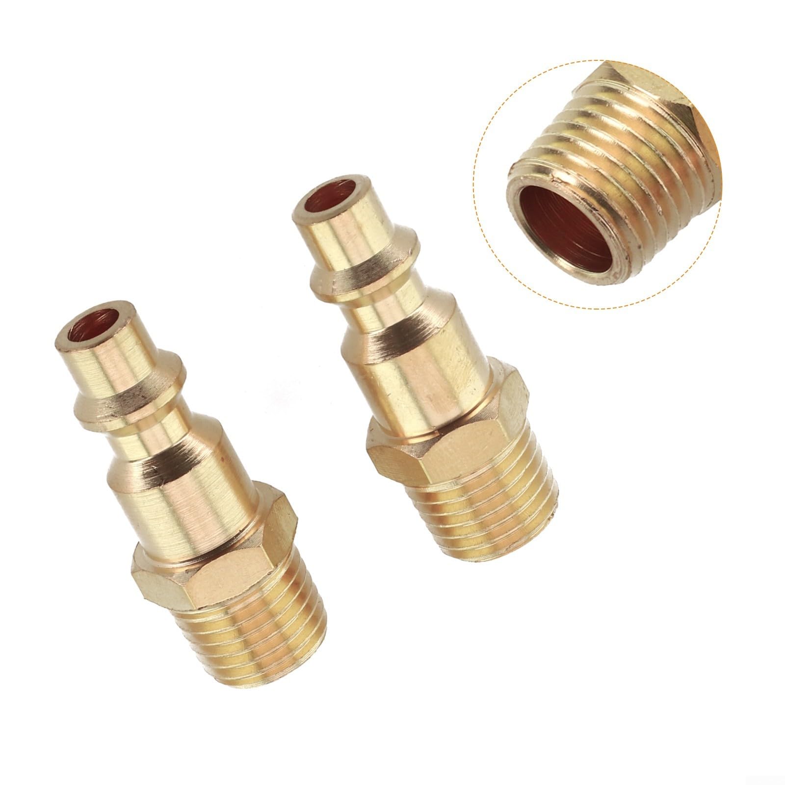 2 acopladores de liberación rápida de compresor de aire NPT de 1/4, conector de manguera neumática de metal para herramientas | 2 acopladores de liberación rápida de compresor de aire NPT de 1/4, conector de manguera neumática de metal para herramientas