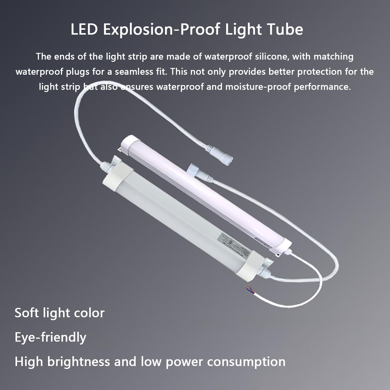 Lámpara LED De Tubo A Prueba De Explosiones, 3000K Cálida, IP65, Resistente Al Agua, 900-3600LM, CRI>80, Para Techo, Ideal Para Garaje, Almacén, Taller O Uso Industrial,2pc-30cm/11.8in