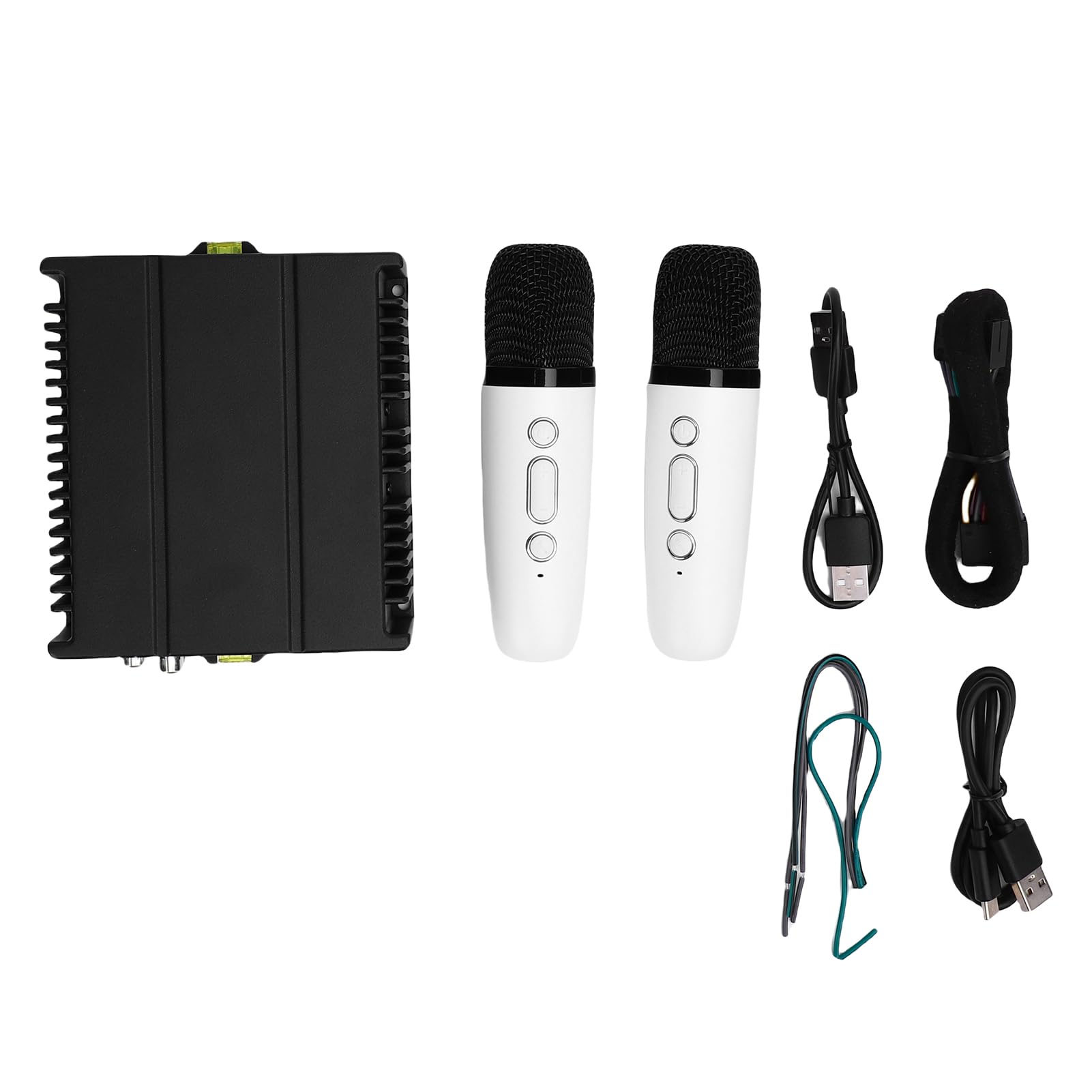 Acouto Samochodowy Wzmacniacz Mocy z 2 Mikrofonami 4x80 W, Obsługa Dolnoprzepustowego Sygnału Górnoprzepustowego, Koncentryczny Wzmacniacz Samochodowy USB, Efekt Wzmacniacza Samochodowego, Mocy,