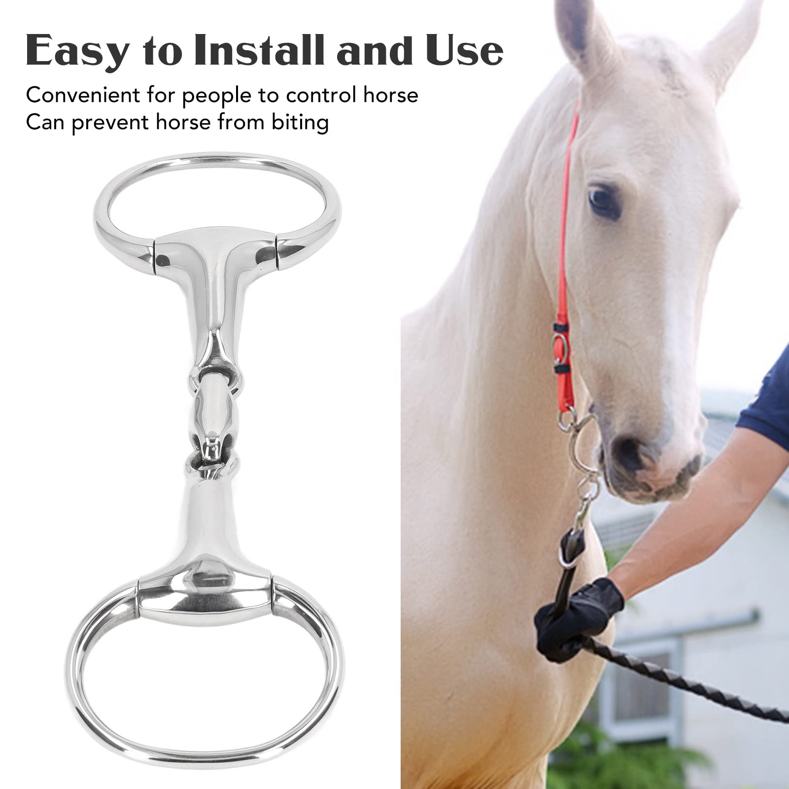 Mors De Filet Pour Cheval En Acier Inoxydable Et Laiton - Taille Bouche 145 Mm, Pour équitation Western Ou Classique