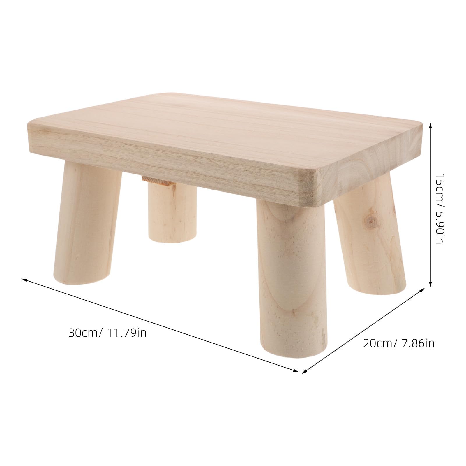 EXCEART Sgabello in Legno Vintage Rettangolare per Anziani con Superficie senza Schegge Multifunzionale per Camera e Ufficio