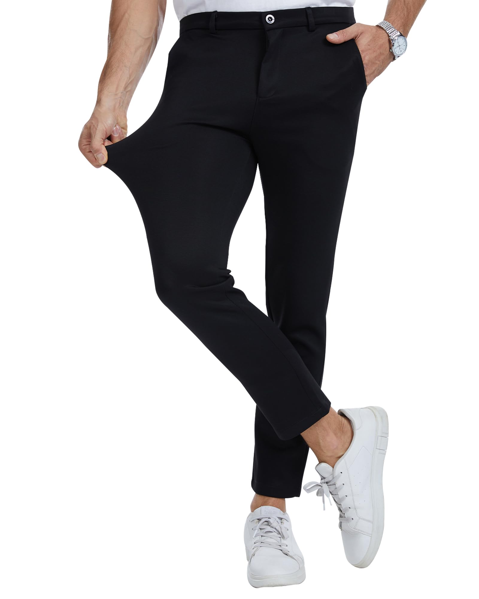 LVCBL Herren Chinohose Stilvolle Slim Fit Stretch Hosen für Männer S-2XL