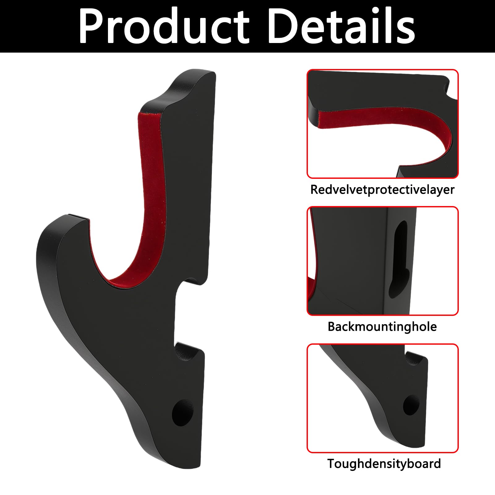 ZRUEWOT Set di 2 Gancio per Spada Supporto per Spada Samurai Supporto per Katana Supporto per Spada Da Parete Stand per Spada Spada Stand Supporto per Katane Spade Spade Laser e Altro Contenere Spada - 5