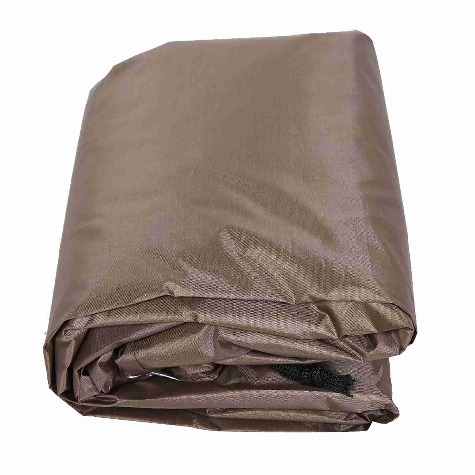 Protecteur de Couverture de Spa carré extérieur imperméable à l'eau, Couverture de Spa en Polyester Robuste, Protection de Spa carrée résistante aux intempéries pour Spa (Couleur Café)