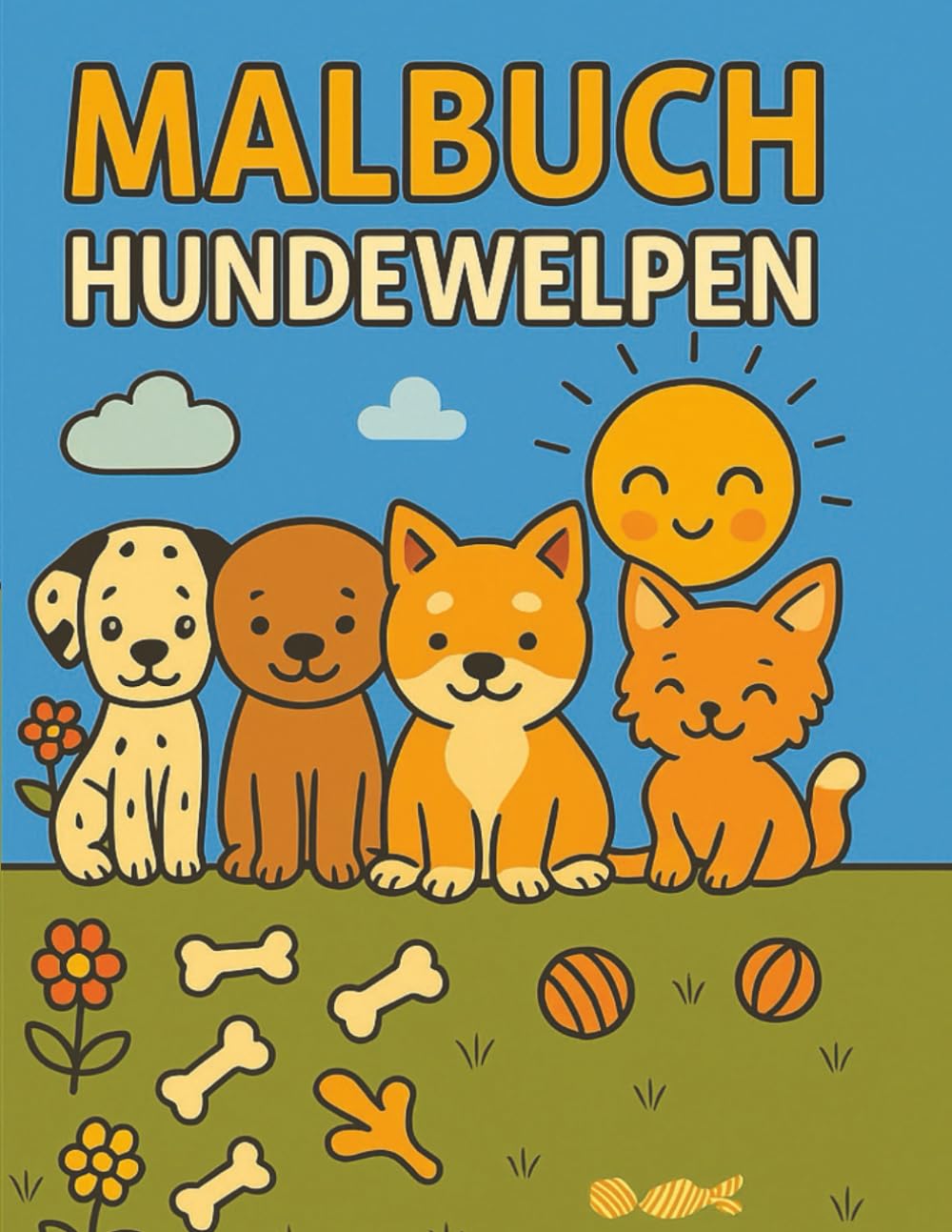 Malbuch - Hundewelpen: 71 niedliche Ausmalbilder verschiedener Hunderassen – perfekt für Kinder ab 3 Jahren