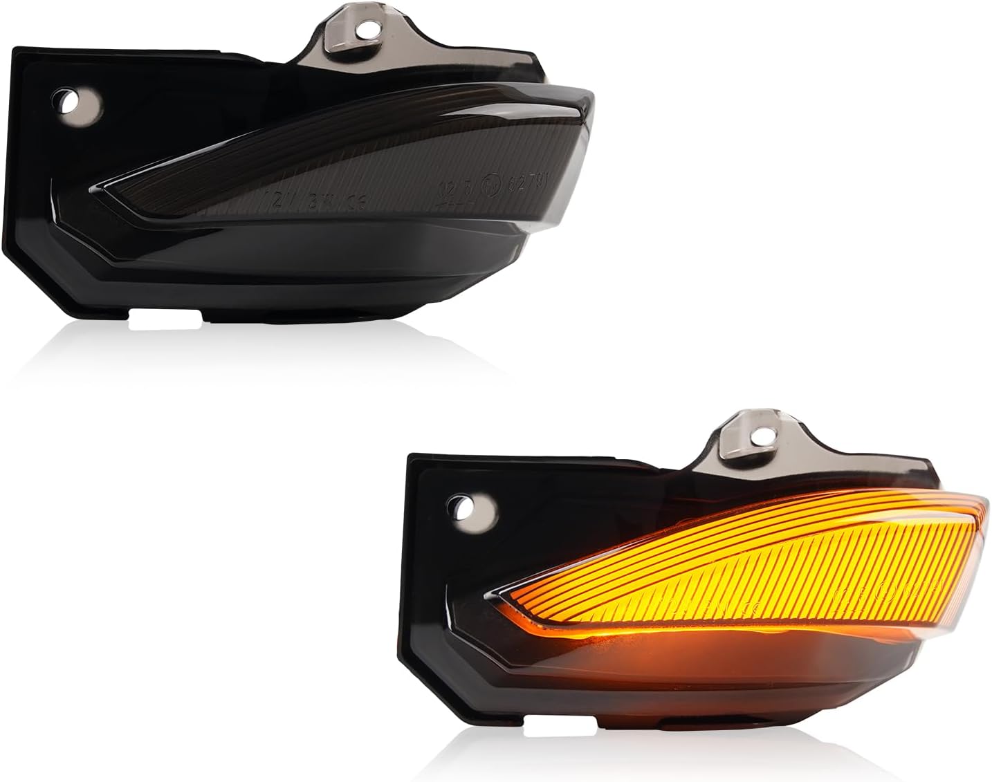 LED Side Mirror Turn Signal Light Compatible with Toyota Corolla 2019 2020 2021 2022 2023 2024 Dynamic Indicator Mirror Marker Blinker Light Lamp Smoked Lens Amber Light, Pack of 2