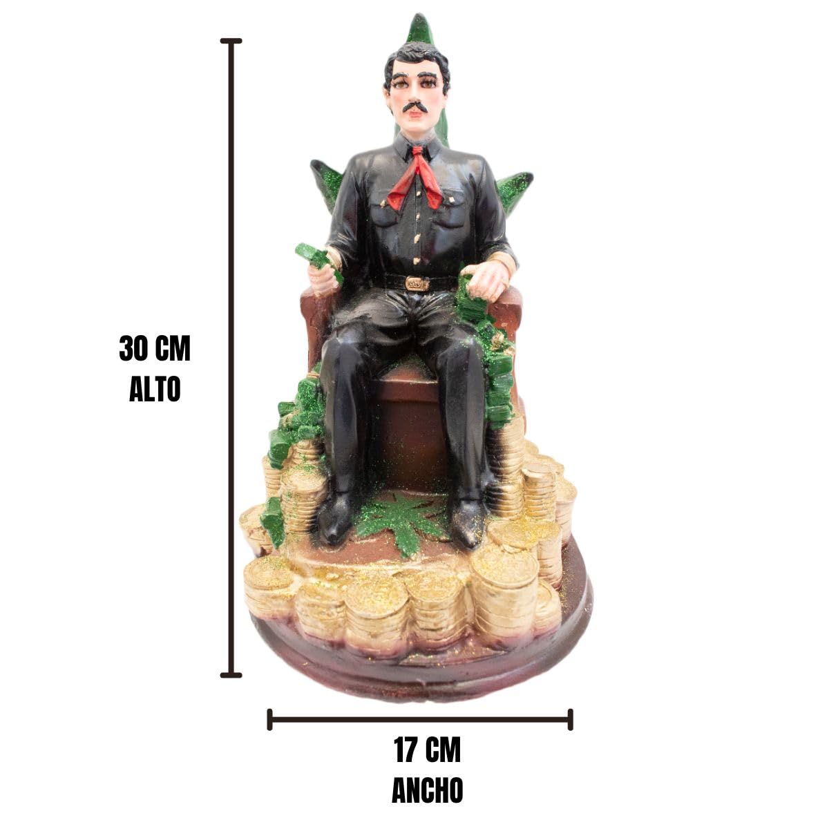 Amazon.com : Luz Maria Resin Image Jesus Malverde Sitting 30cm