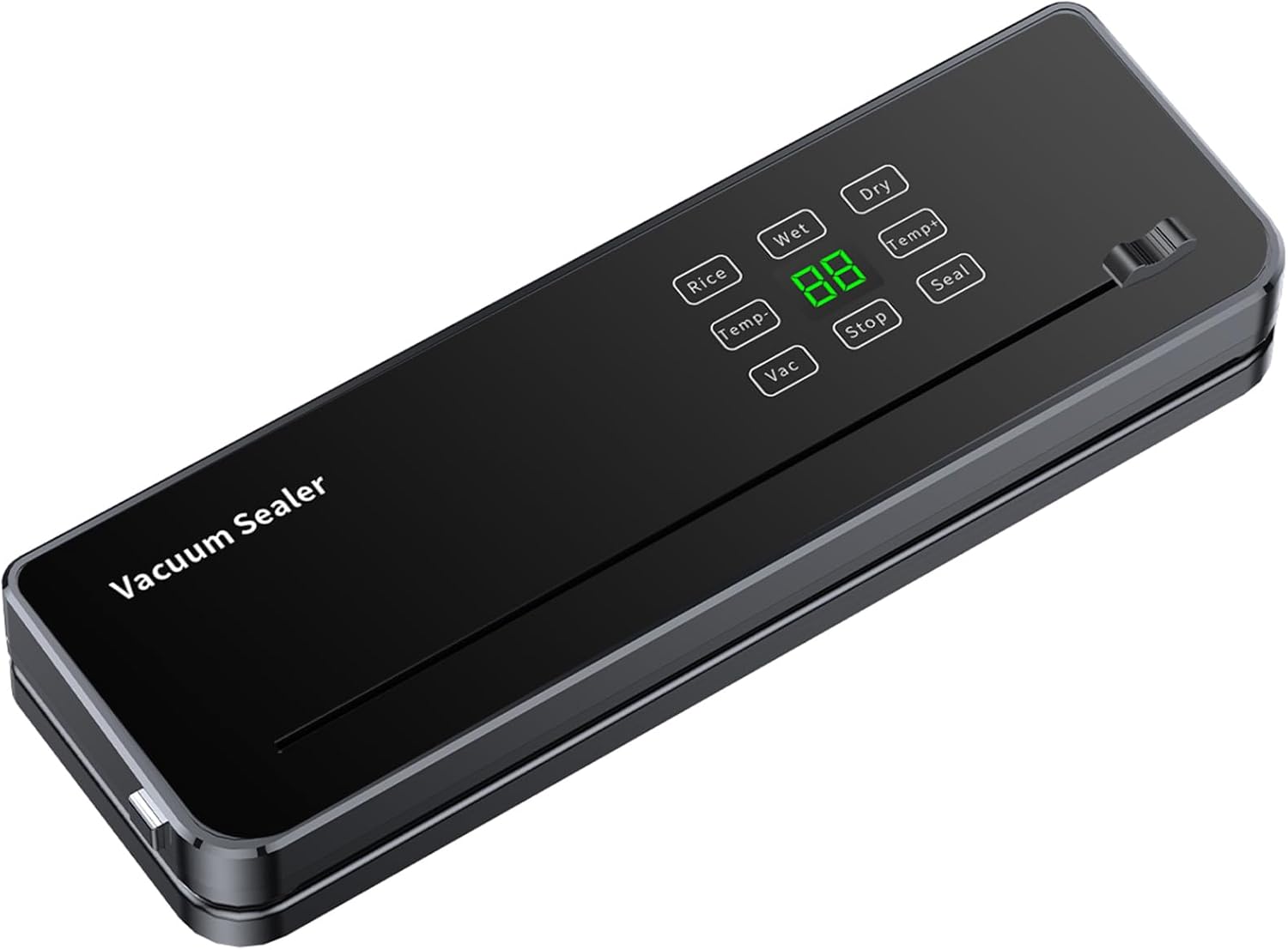 65kpa Powerful Suction Vacuum Sealer,LED Smart Touch Screen, Newly Added Cutting Blade Function Comes with 20 Packaging Bags (black)