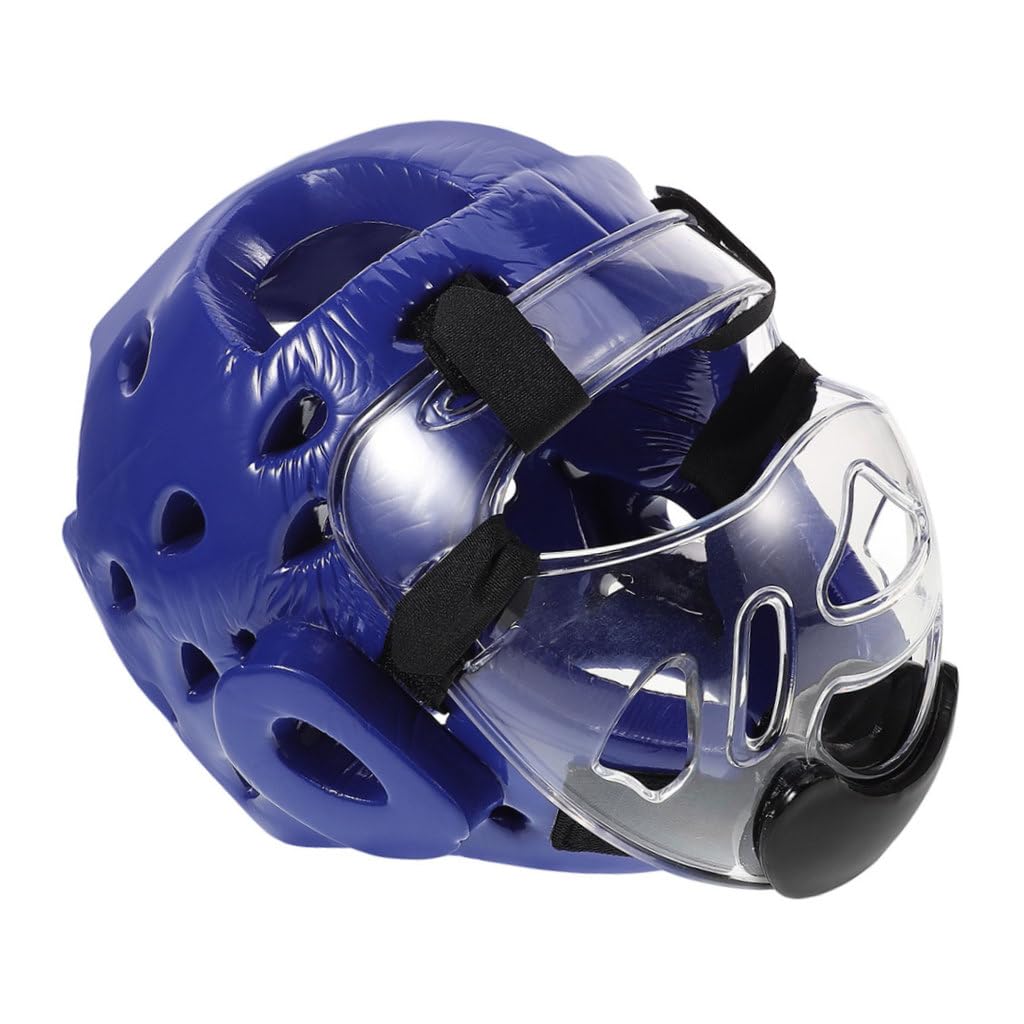 Casco Protettivo per Bambini e Ragazzi per Sparring e Allenamento | Traspirante, Asciugatura Rapida e Leggero, Fit Regolabile, Blu, in Spugna e Plastica