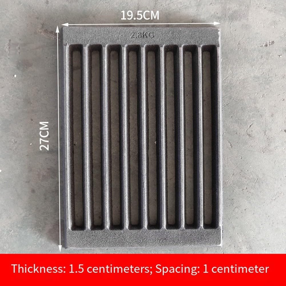 Quadratischer Feuerrost aus Gusseisen, 27 x 19 cm, Kamin-Ersatzteile mit optimierter Luftzirkulation für effizientes Abbrennen und abendliche Heizen zu Hause