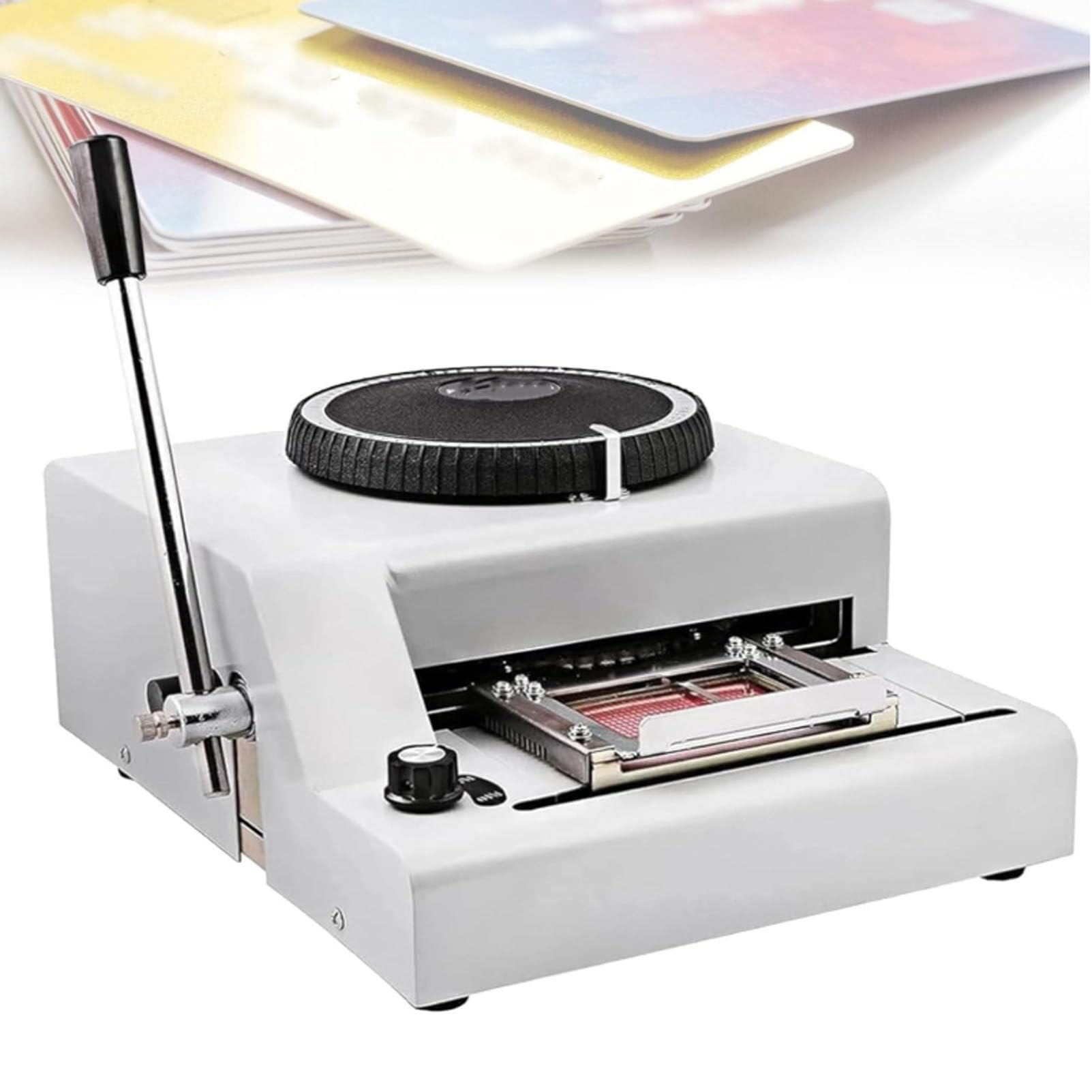 Oiyekntd PVC Card Embosser 72 Characters Manual Embossing Machine Credit Dog Tag ID VIP Code Gift Card Printer Letterpress Stamping Print Machine with 5 Aluminum Tags
