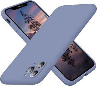 Cordking Designed for iPhone 11 Pro Case, Silicone Ultra Slim Shockproof Phone Case with Soft Anti-Scratch Microfiber Lining, [Enhanced Camera Protection], 5.8 inch, Lavender Gray