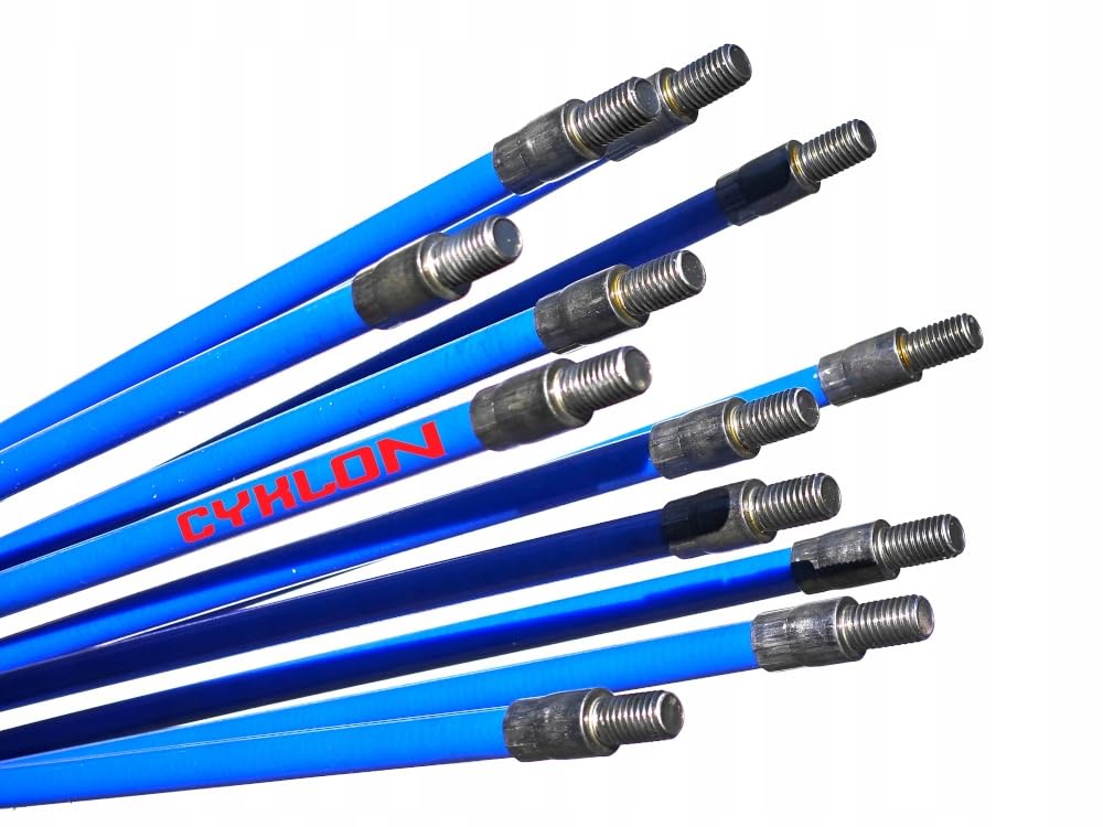 Cyklon Scovolo Canna Fumaria 15m per Trapano - Canna Fumaria Dal Basso | Kit Pulizia - Spazzola Camino Collegabile per Spazzacamino Flessibile - Pulizia Camino - Tubo Stufa e Fuliggine Secca